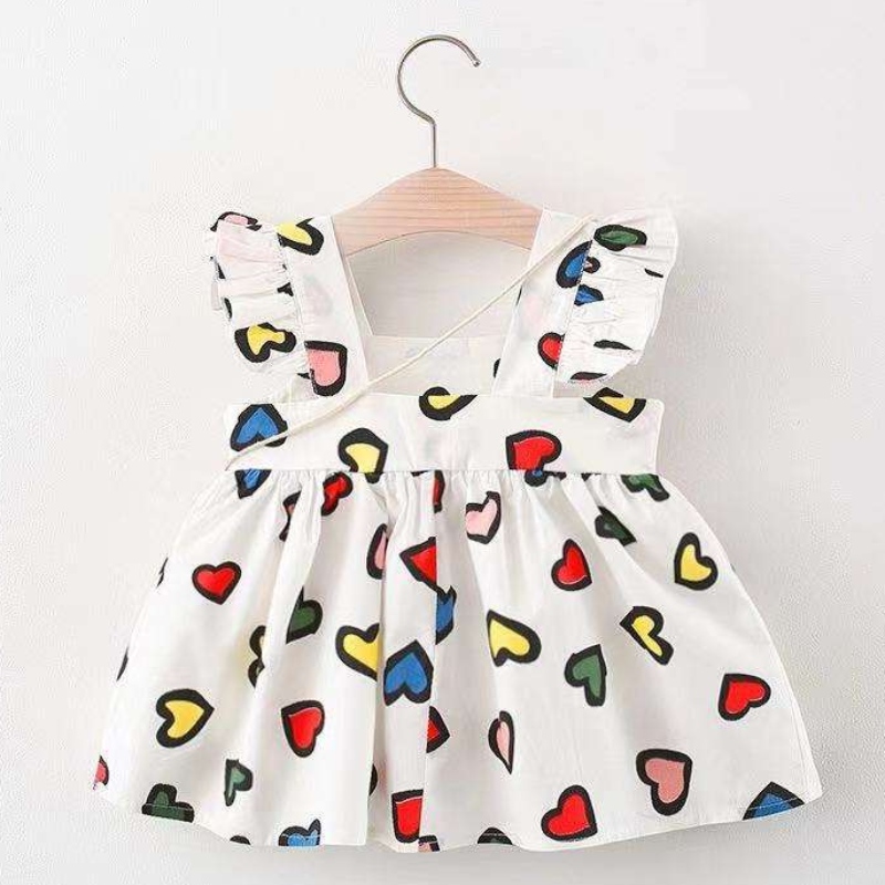 Girls de gros pour les filles habillés bébé Summer Rainbow Toddler sans manche princessenouveau-née robes de robes pour 1 à 4 ans avec sac