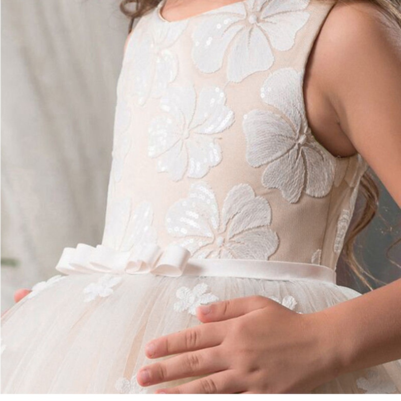 Vintage Flower Girls Robe pour les enfants de mariage Childre