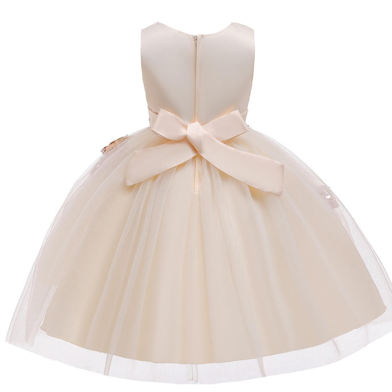 2022 Été bébé robe fille élégante girnes enfants robes enfants vêtements fleur fleur princesse de mariage robe de fête de soirée