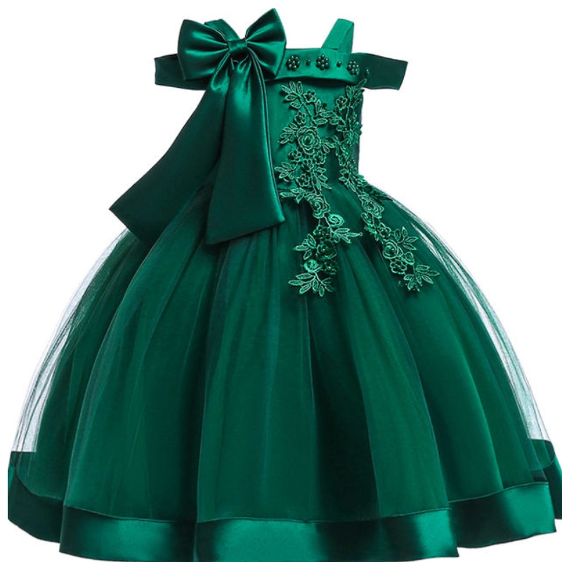 Broderie robe de princesse en soie pour bébé fleur fleur des filles élégantes robes de mariage fête Noël halloween enfants robes vêtements