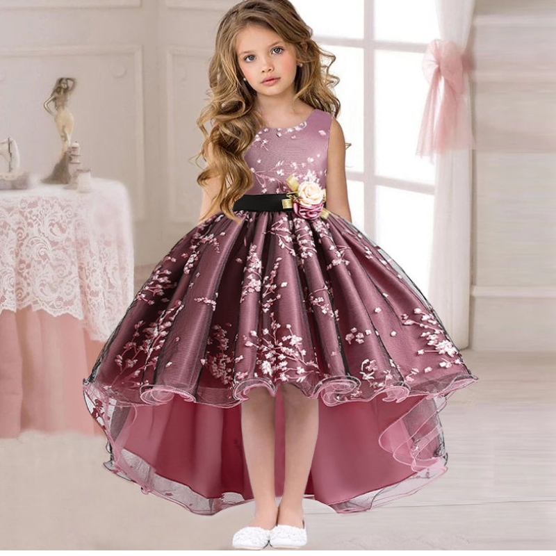 2022 Pageant Vintage Dress Kids Party First Brides DMAID Robes pour les enfants Costume Robe de mariée Fille Infant Vestido Teen