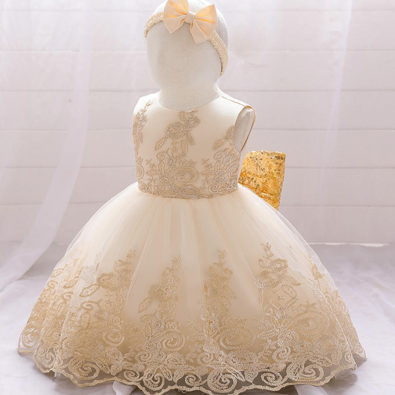 Summer Sequin Big Bow Baby Girl Robe 1er Premier anniversaire Robe de mariée pour la fille pour fille Robes de soirée Princess Vêtements d'enfants