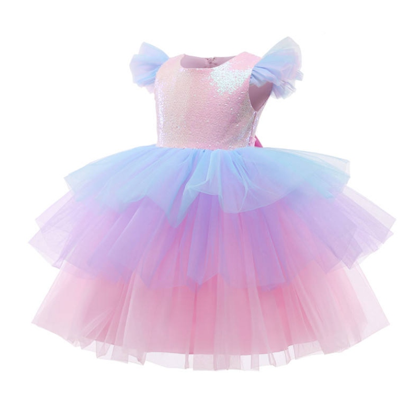Filles formel princesse robe enfants dentelle tulle arc-en-ciel élégant de soirée gâteau de fête de la soirée tutu enfant enfants mariage communion Costume