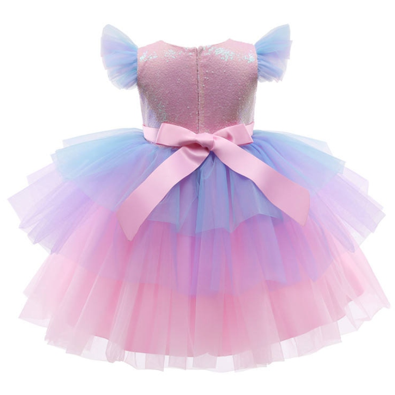 Filles formel princesse robe enfants dentelle tulle arc-en-ciel élégant de soirée gâteau de fête de la soirée tutu enfant enfants mariage communion Costume