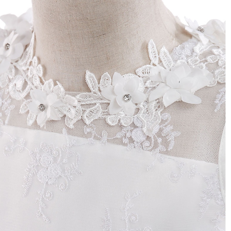 2022 Robe de fête de fille élégante demoiselle à la vignette blanche Robes pour enfants pour filles vêtements enfants robe de mariée 10 12 ans