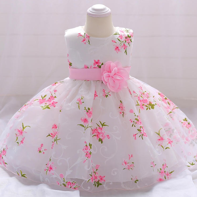 Toddler White Wedding Satin Princesse Baby Girl Robe Bow 1 an d'anniversaire Soirée de soirée NOUVEAU ROBLE DE BESTRENTIF