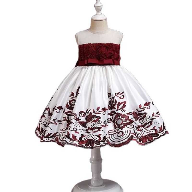 Kids Girls Party Wear Costume for Children Flower Girls Bridesmaid Marid Robe Elegant Formal Robe