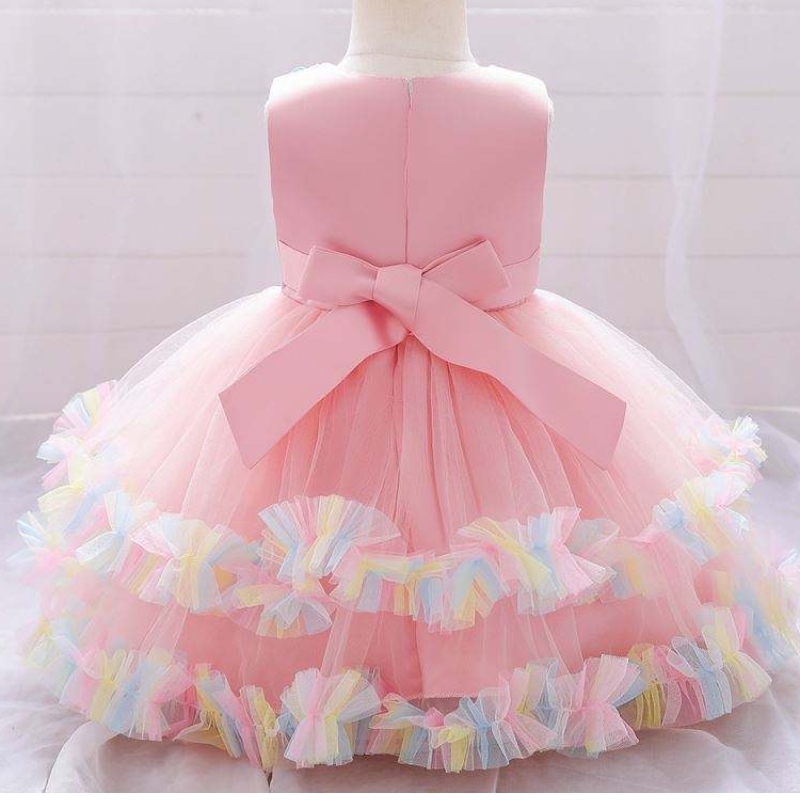 Baige Children Unicorn Party Princess Dress Up Flower Gilr Robes Kids Girl Wedding Party Robe