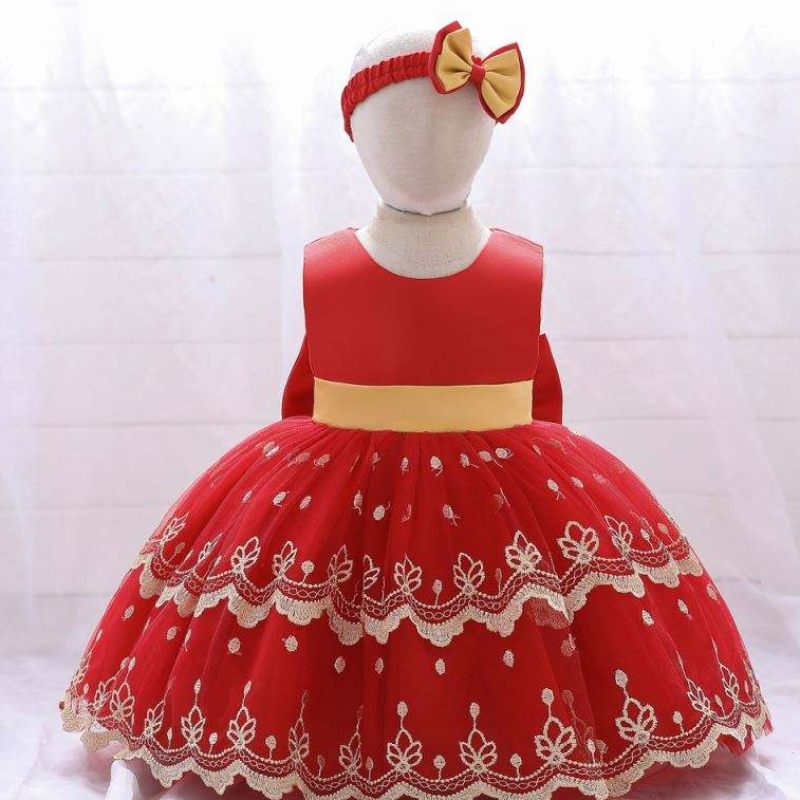 Baige Hot Sale Girl Wedding Flower Kids Lovely Clothing Party Tutu Girls \\ 'Court anniversaire Robes pour les tout-petits pendant 2 ans