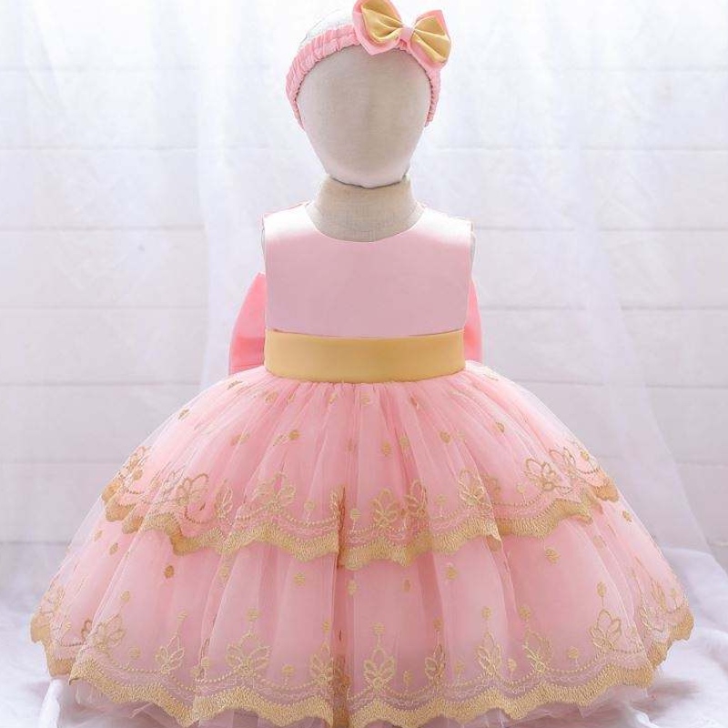 Baige Hot Sale Girl Wedding Flower Kids Lovely Clothing Party Tutu Girls \\ 'Court anniversaire Robes pour les tout-petits pendant 2 ans
