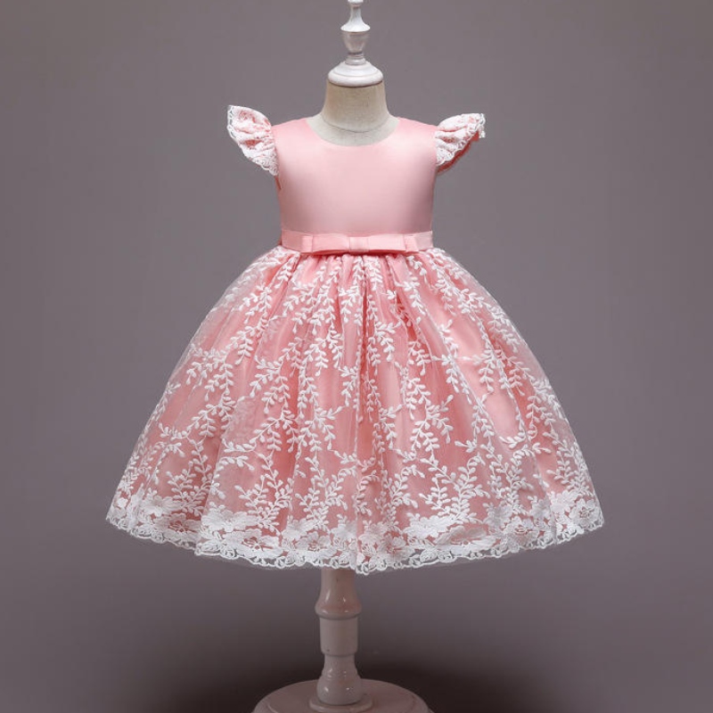 Robe de princesse des enfants Mesh jupe gonflée Fleur fille danse piano costume