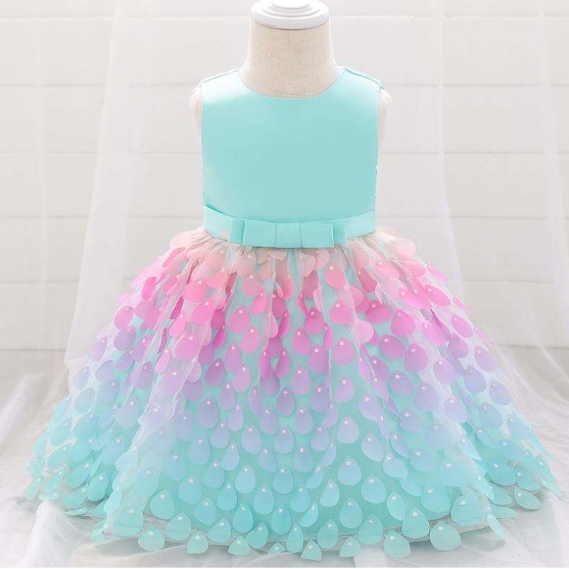 Baige Amazon Top Sale Sirène Sequin Baby Robe Princess Girls Party Birthday Robes One Piece Girls Party Robes