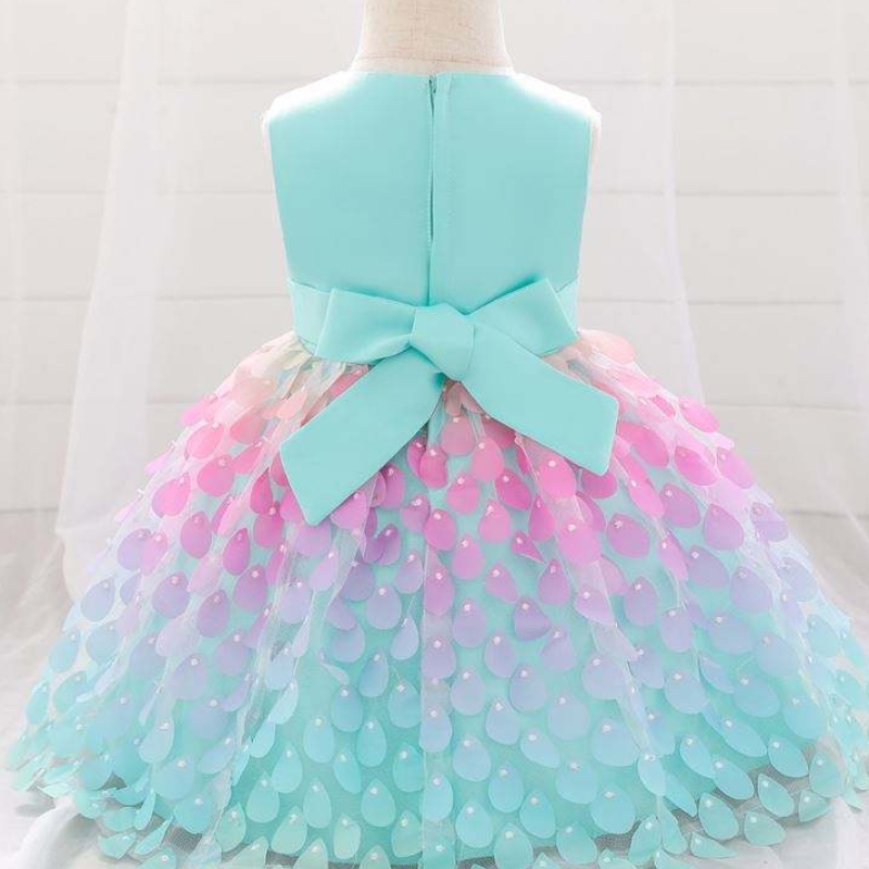 Baige Amazon Top Sale Sirène Sequin Baby Robe Princess Girls Party Birthday Robes One Piece Girls Party Robes