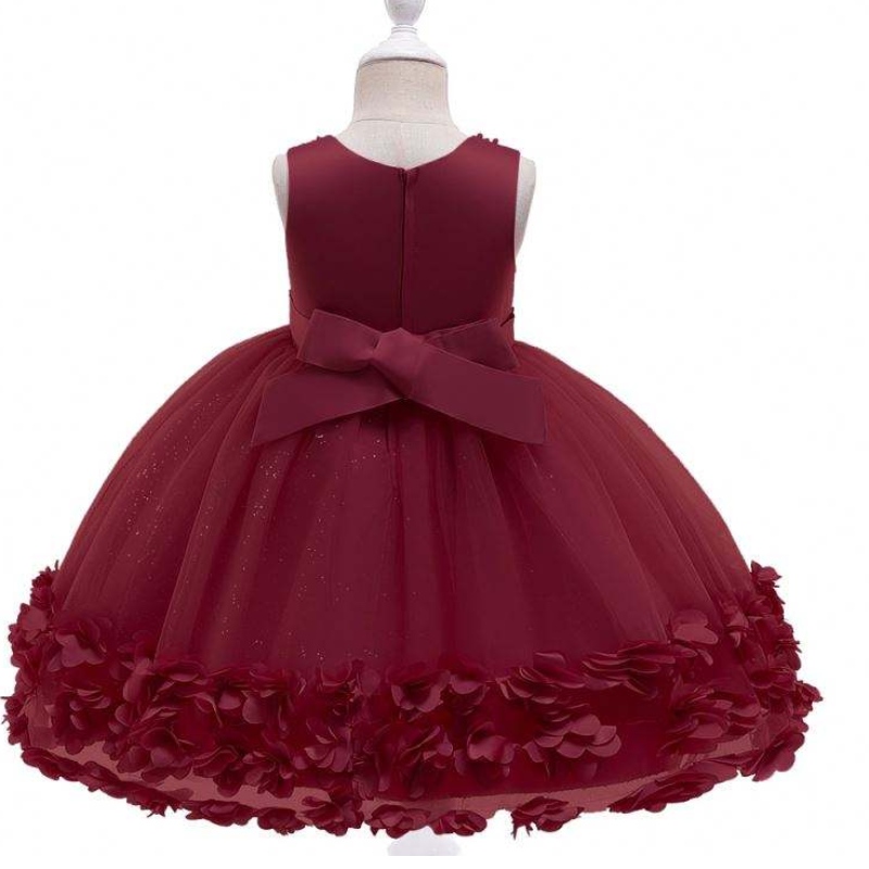 Baige en gros princesse fleur robe filles d'anniversaire de fête d'anniversaire costume de mariage fantaisie robes de bébé