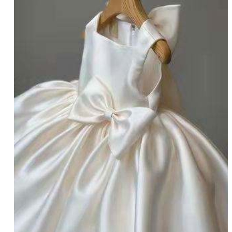 Baigenew design girls robes d'été petite fille princesse fête arc enfants robe formelle