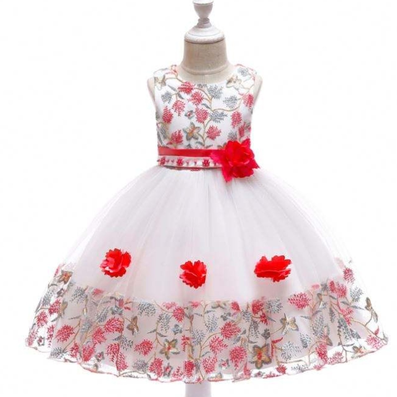 Nouvelle arrivée Flutter sans manches bébé fille d'anniversaire robe de fête d'anniversaire