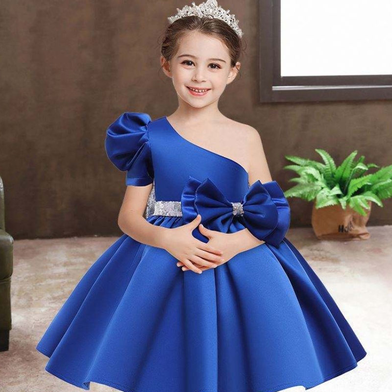 Baige flower sequin girls robes d'été fête d'anniversaire robes de fille trading vêtements pour enfants l0821