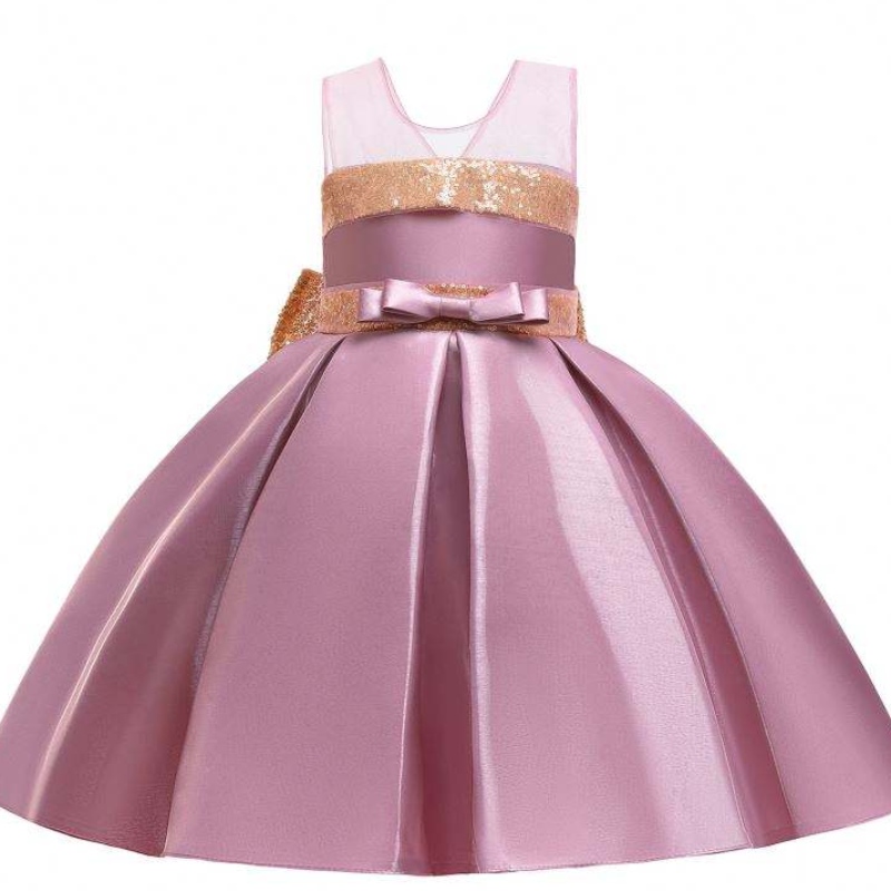 Baige petites filles vêtements ensembles d'éclairage bébé robe robe gamin robe fête des filles