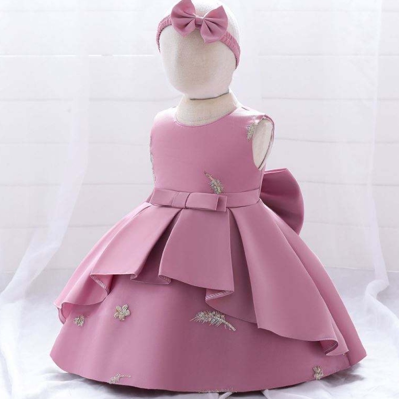 Baige 2year bébé en dentelle de fête robe Big Bow Princess Bouille de bal robe de bal de balle pour enfants Broderie Robe pour fille de tout-petit