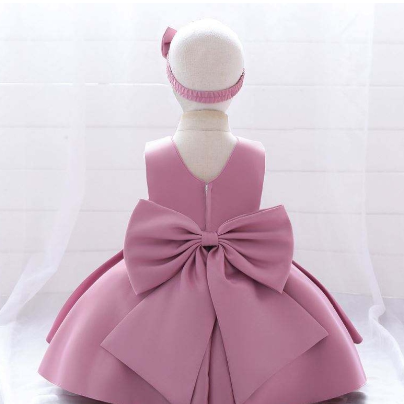 Baige 2year bébé en dentelle de fête robe Big Bow Princess Bouille de bal robe de bal de balle pour enfants Broderie Robe pour fille de tout-petit