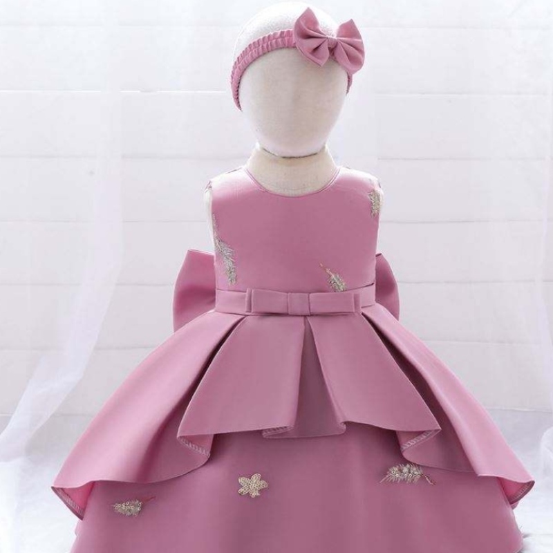 Vêtements pour enfants mignons sans manches fleuries robes de fête de fête de mariage floral robes de princesse l185