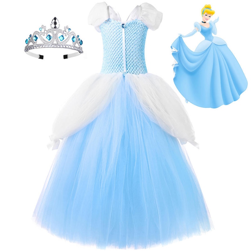 Girls Princess Dress Fancy Costume Role Play Ball Robe Halloween Party Up Up