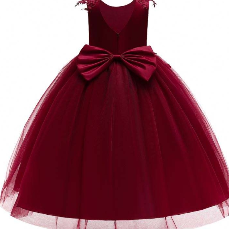 Baige sans manches couches princesse marron rose blanc tulle fleur filles robes de fête d'anniversaire robe fille fleur robe