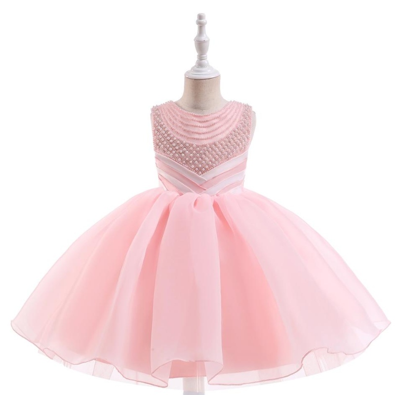 Baige Sequin Princess Girls Birthday Robes Belle fille fête pour 6 ans Baby Girls Robe Designs pour le baptême