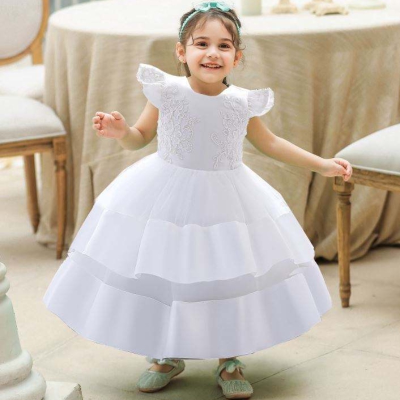 Baige Fashion Flower Washings Kids Clothing Party Portez des enfants imprimés floraux Robe Boutique pour fille 0-2 ans