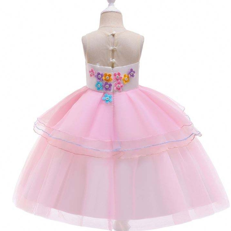 Nouvelle arrivée pour enfants fleur robe de licorne bébé vêtements personnalisés enfants conceptions de robes djs006