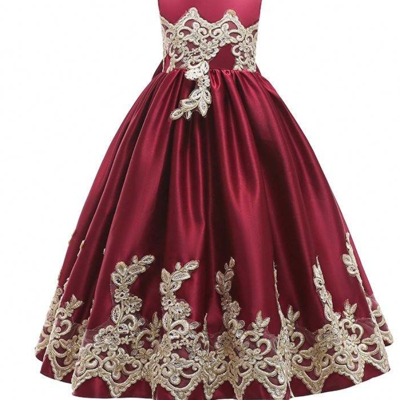 Robe de soirée de filles robe fleurie fille sans manches princesse enfants