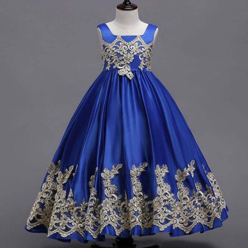 Robe de soirée de filles robe fleurie fille sans manches princesse enfants