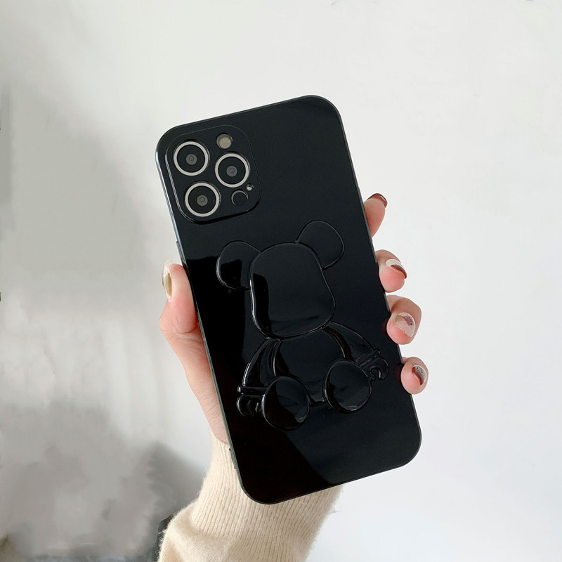 Lenouveau produit convient au boîtier Apple iPhone13pro en cuir ours en cuir de couleur mobile de couleur mobile, mise àniveau de l'objectif protection contre les rayures, couverture de protection anti-collision