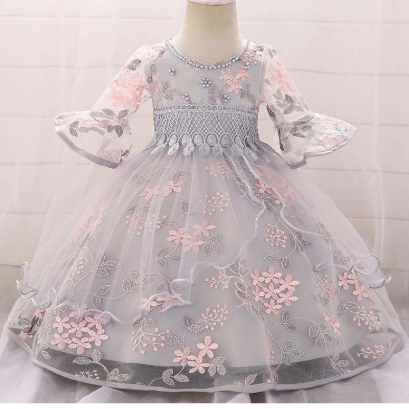 Robe de fille fleur princesse Anna Elsa Halloween Costumes Robe Baby Girl Party Robe L5015XZ