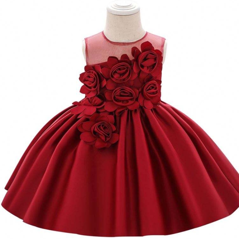 Baige 2020 Dernières 4 couleursnouveau-né bébé coton lin fêtard style perle en dentelle princesse pour tout-petits robes pour enfants l5068xz