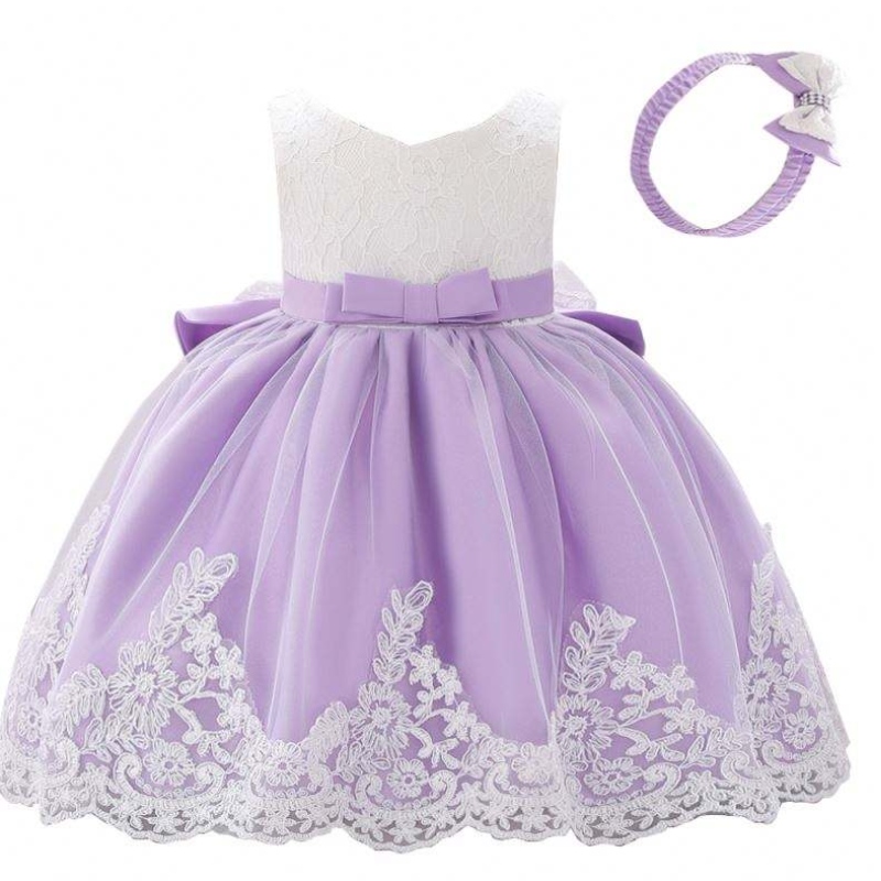 Baige 3-24 mois pour enfants pour enfants en dentelle Fleur Fleur First Birthday Party Robe avec bandeau gratuit