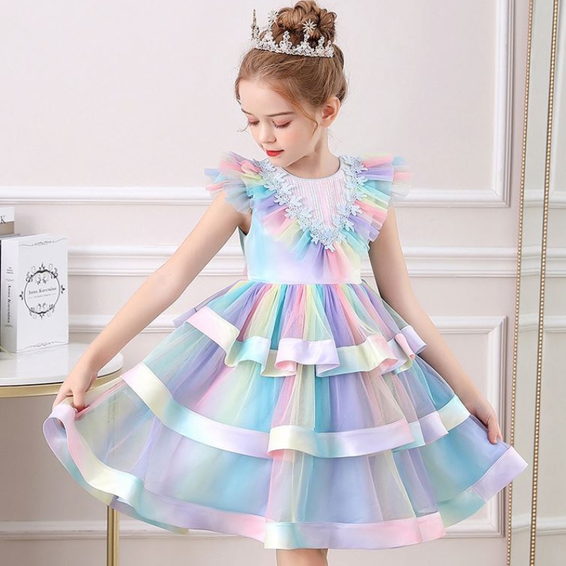 Baigenew mannequin vestiges pour enfants beaux fleurs fille robe de fête