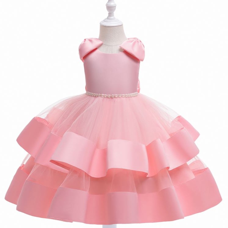 Robe de fille de fleur 2021 jupe blanche Ruffle du genou longue