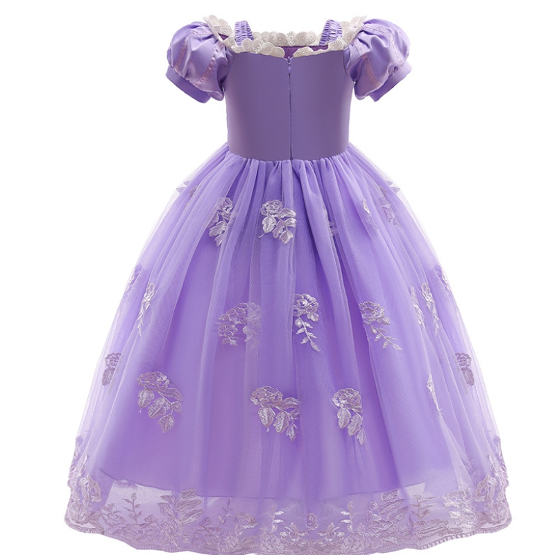 Conte de fées princesse robe pour enfants en dentelle violette filles robes de design costume robes d'anniversaire enfants pour les enfants