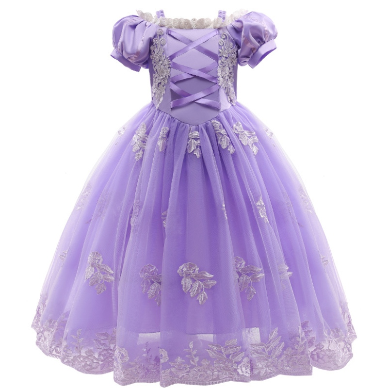 Conte de fées princesse robe pour enfants en dentelle violette filles robes de design costume robes d'anniversaire enfants pour les enfants