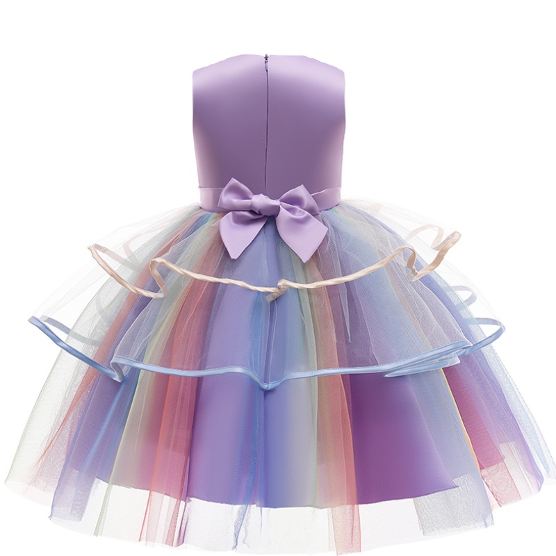 3 couleurs arc-en-ciel fille Unicorn robe princesse robe pour fille anniversaire pour les enfants