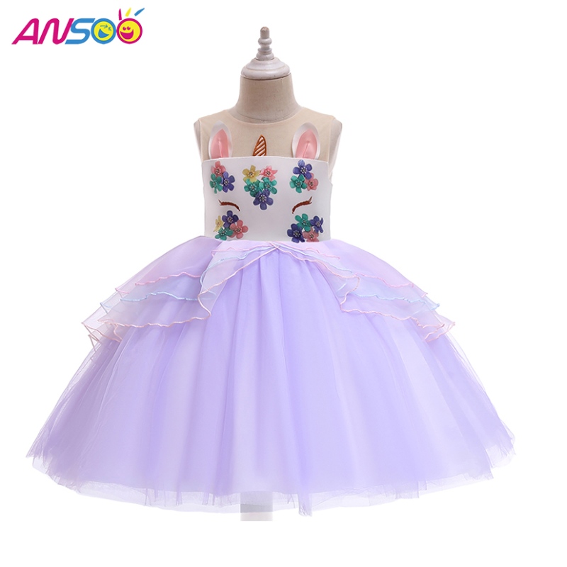 ANSOO UNICORN PRINCESS FLORIE fille robe en gros de robe de mariée