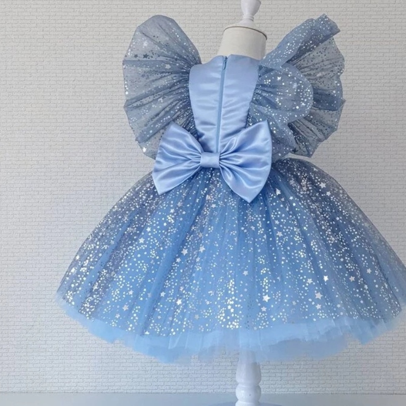 Bébé 1ère robe d'anniversaire pour filles paillettes moelleuses