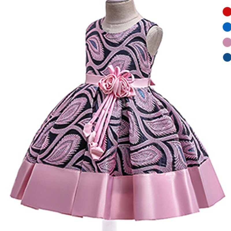 Ansoo Christmas Princess Girls Fleur Broidered Robe Elegant Kids Girl Girl Wedding Party Robes rose Halloween Girls Vêtements