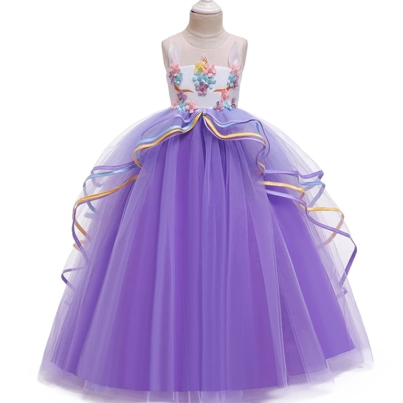 Fancy girl Halloween Unicorn Party Long Robe Costume des filles princesse pour enfants vêtements bébé fille robes enfants vêtements