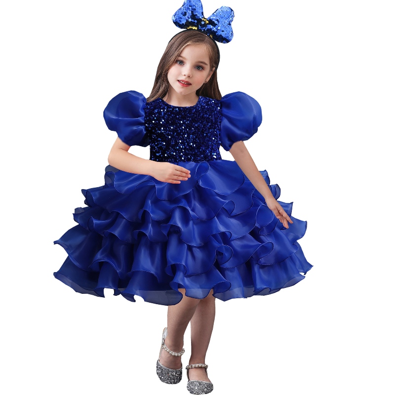 Robe de fête de mariage pour filles fleur tulle anniversaire enfants robes tutu perles de bal robe de soirée pour enfants élégante robe princesse