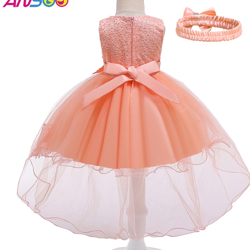 ANSOO Pretty Peach Children \\ Girl Birthday Princess Flower Orange Marid Robe pour fille