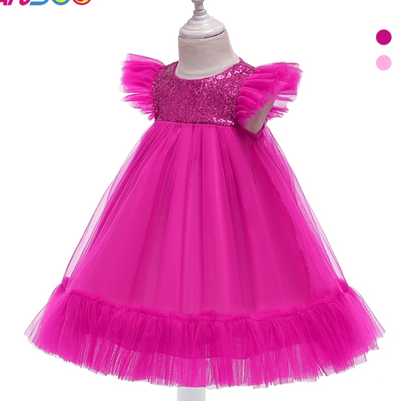 Ansoo European and American Pink Dress Girls \\ 'Nouvel An Gauze Princess Robes pour 2-4 ans