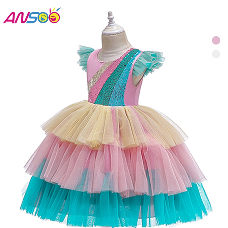 ANSOO Luxury Sirmaid Scales Ballet Tutu Kids Girls Semened Princess Halloween Cost Costumes Costumes For Girl