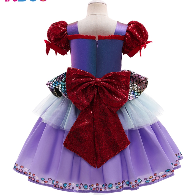 ANSOO AMZDREAMS 2022 NOUVELLE FACIÈRE KIDS PARTY Vêtements d'anniversaire princesse Girl Girl Purple Tutu Robe avec un bandeau Robe de sirène